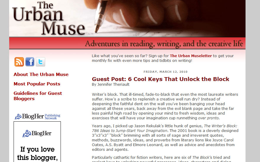 The Urban Muse - Blogging
